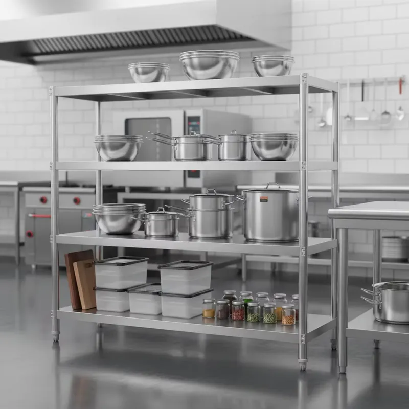 Commercial Kitchen Outlets - Rak Penyimpanan Stainless Steel Multi-Tingkat yang