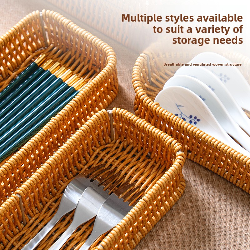 Commercial Kitchen Knife Storage - Kotak Penyimpanan Dapur Anyaman Tangan Persegi