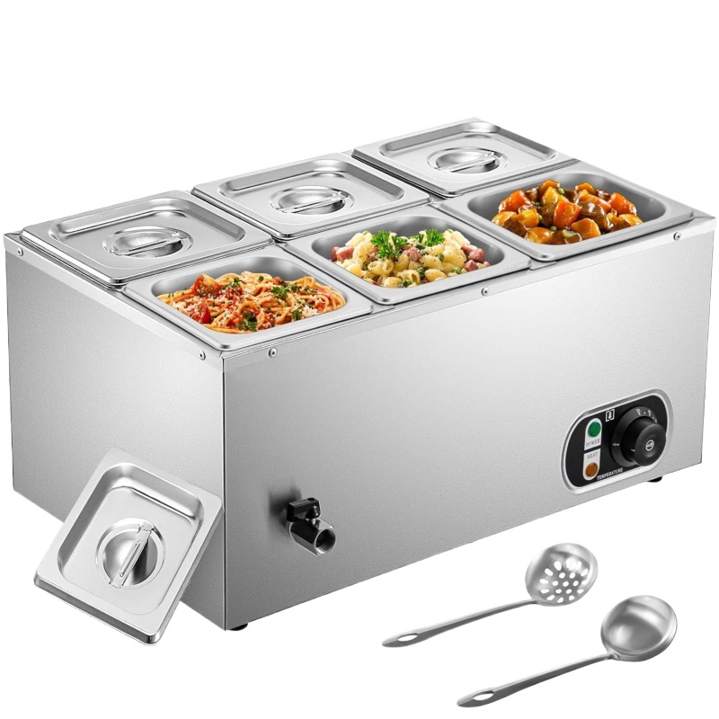 Bain Marie Food Warmer - 6 Tangki Bain Marie Komersial Penghangat