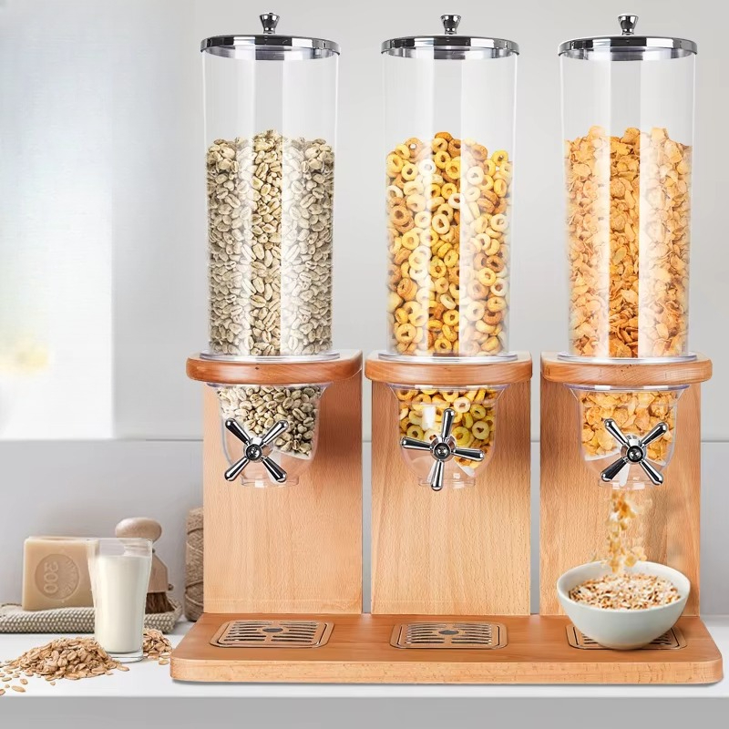 Commercial Kitchen Outlets - Dispenser Sereal 3 Saluran Kayu Solid,