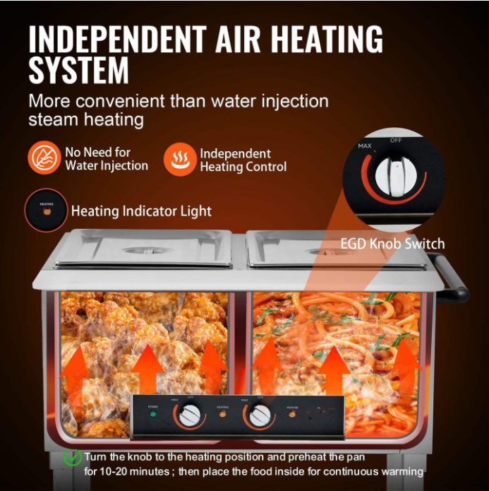 Pemanas Makanan Komersial List - Bain Marie Food Warmer ulasan dan harga