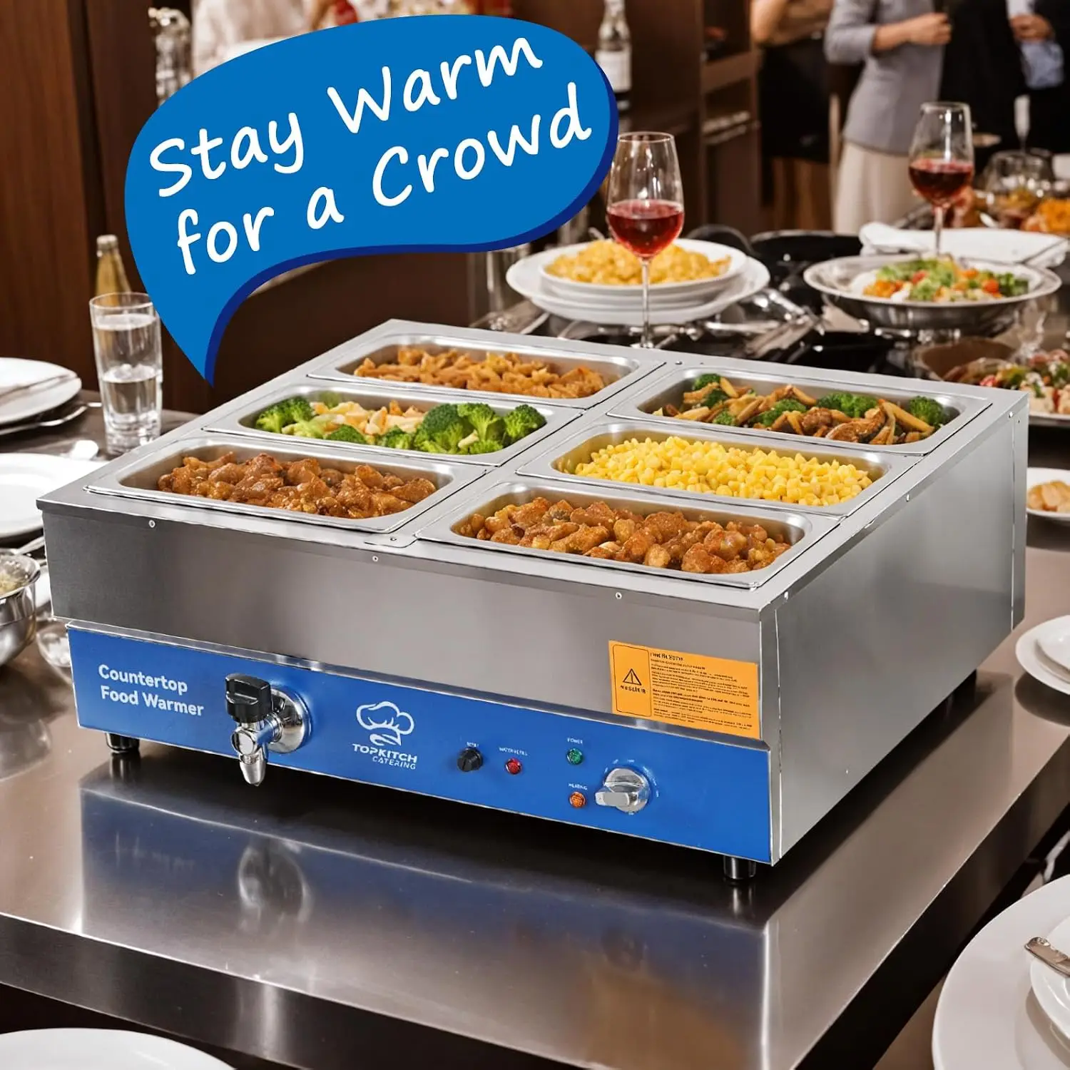 Penghangat Makanan Komersial 4 - Bain Marie Food Warmer ulasan dan harga