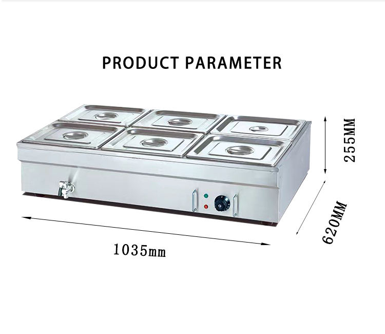 Pemanas Makanan Listrik Komers - Bain Marie Food Warmer ulasan dan harga
