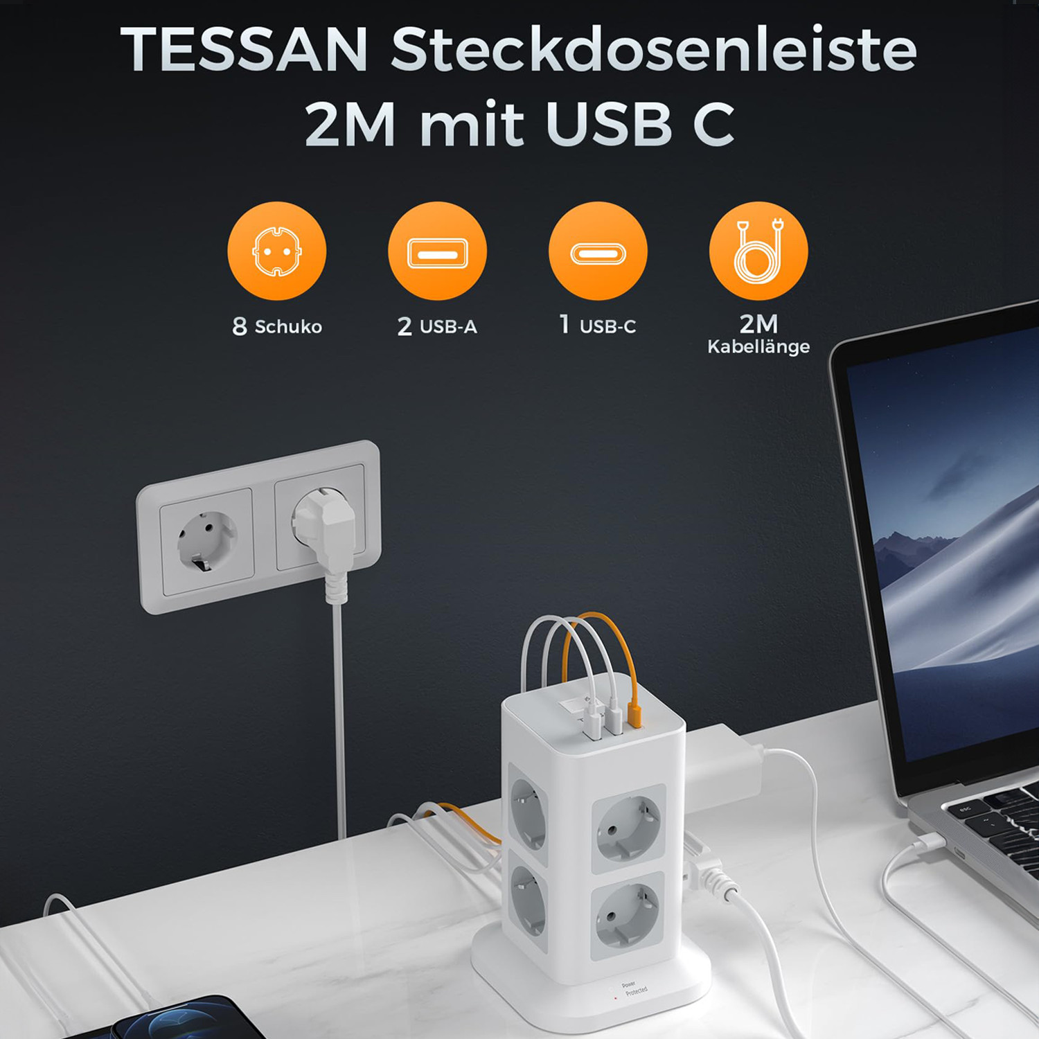 TESSAN Tower Power Strip Multi - Commercial Kitchen Outlets ulasan dan harga